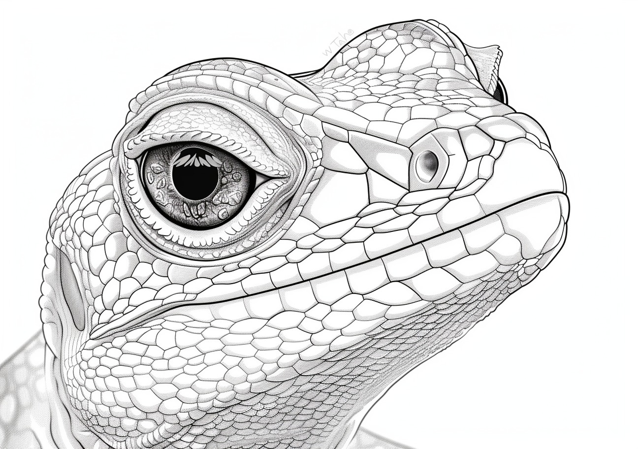 Lizard Coloring Pages, Lizard face