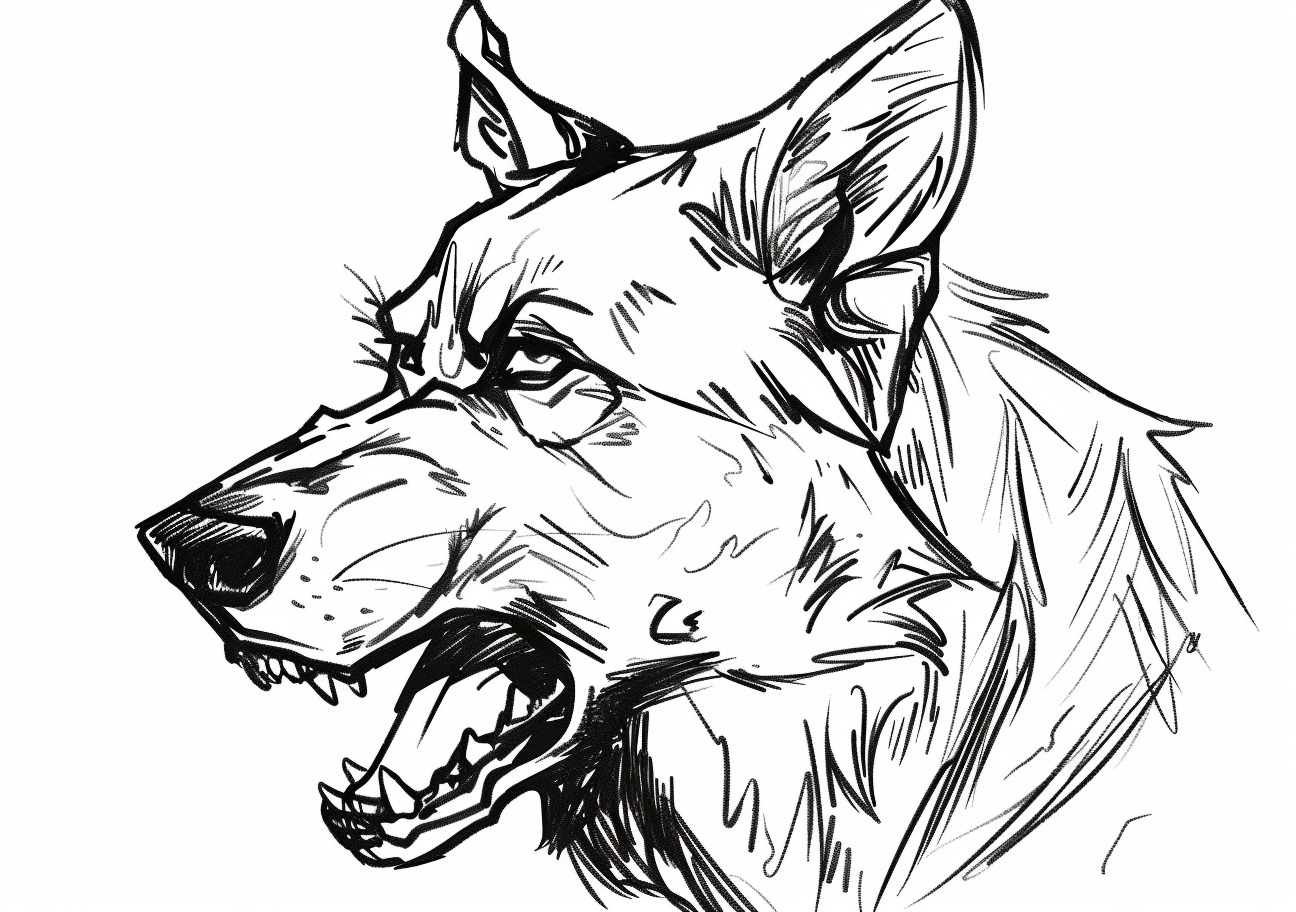 German Shepherd Coloring Pages, Angry German Shepherd