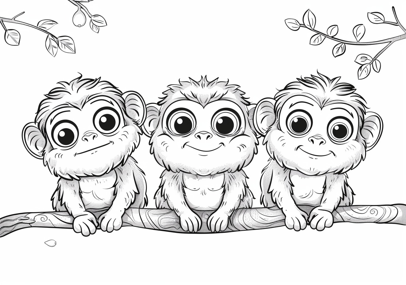 Primates Coloring Pages, Cute primates