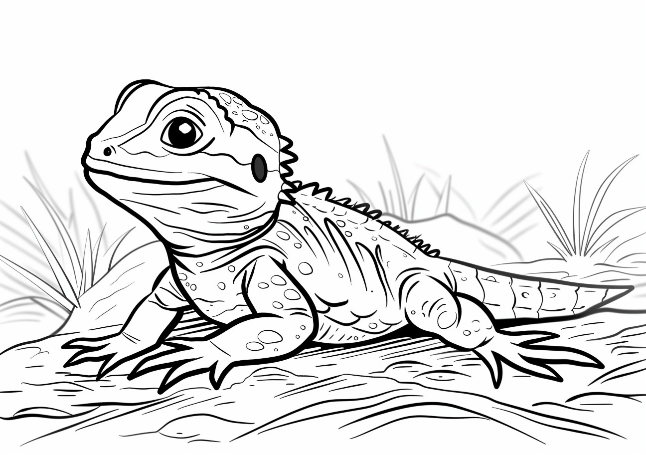 Lizard Coloring Pages, Happy Lizard