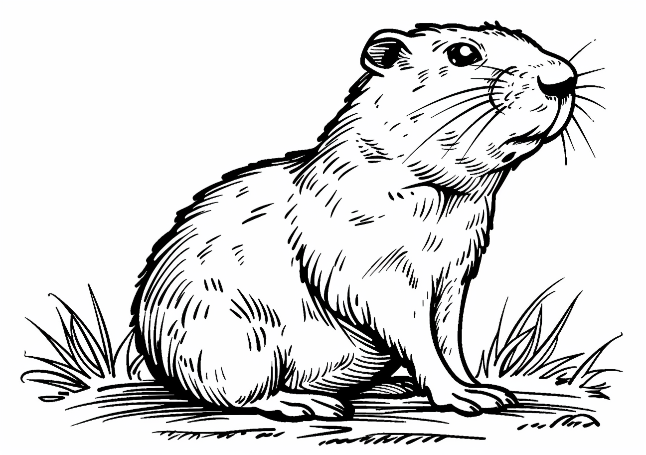 Mammals Coloring Pages, Gopher looks around