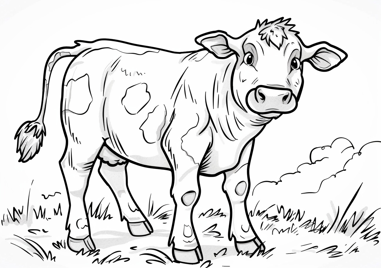 Cow Coloring Pages, Smiling cow