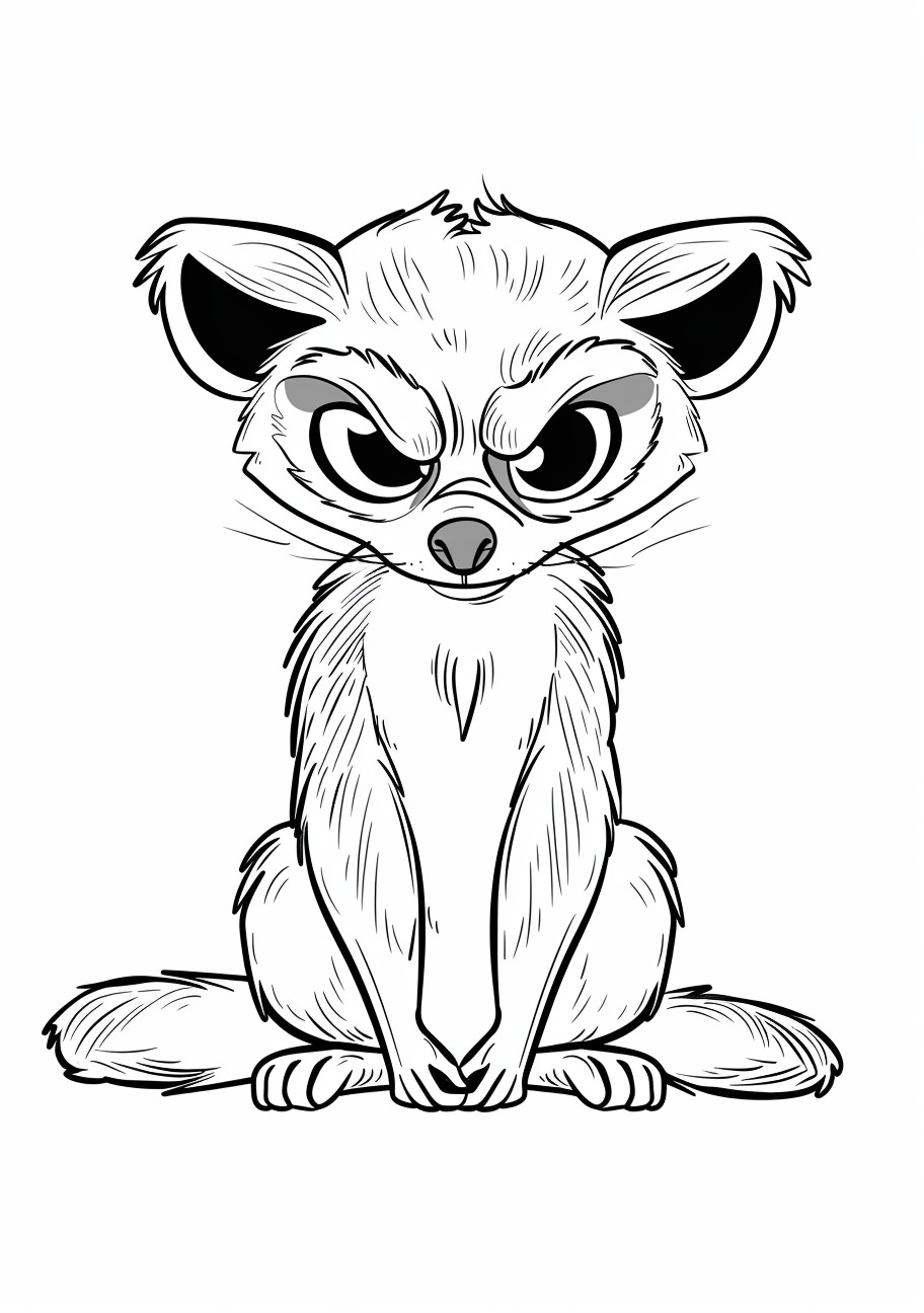 Lemur Coloring Pages, Lemur angry