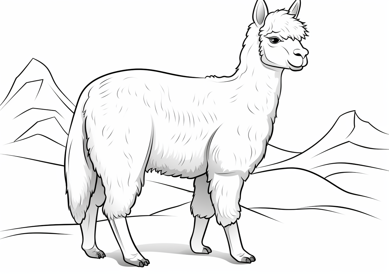 Farm Animals Coloring Pages, Alpaca