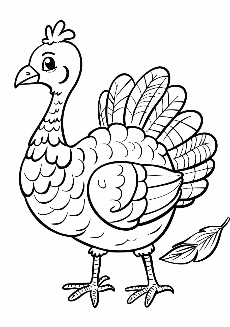 Turkey Coloring Pages, Cute turkey