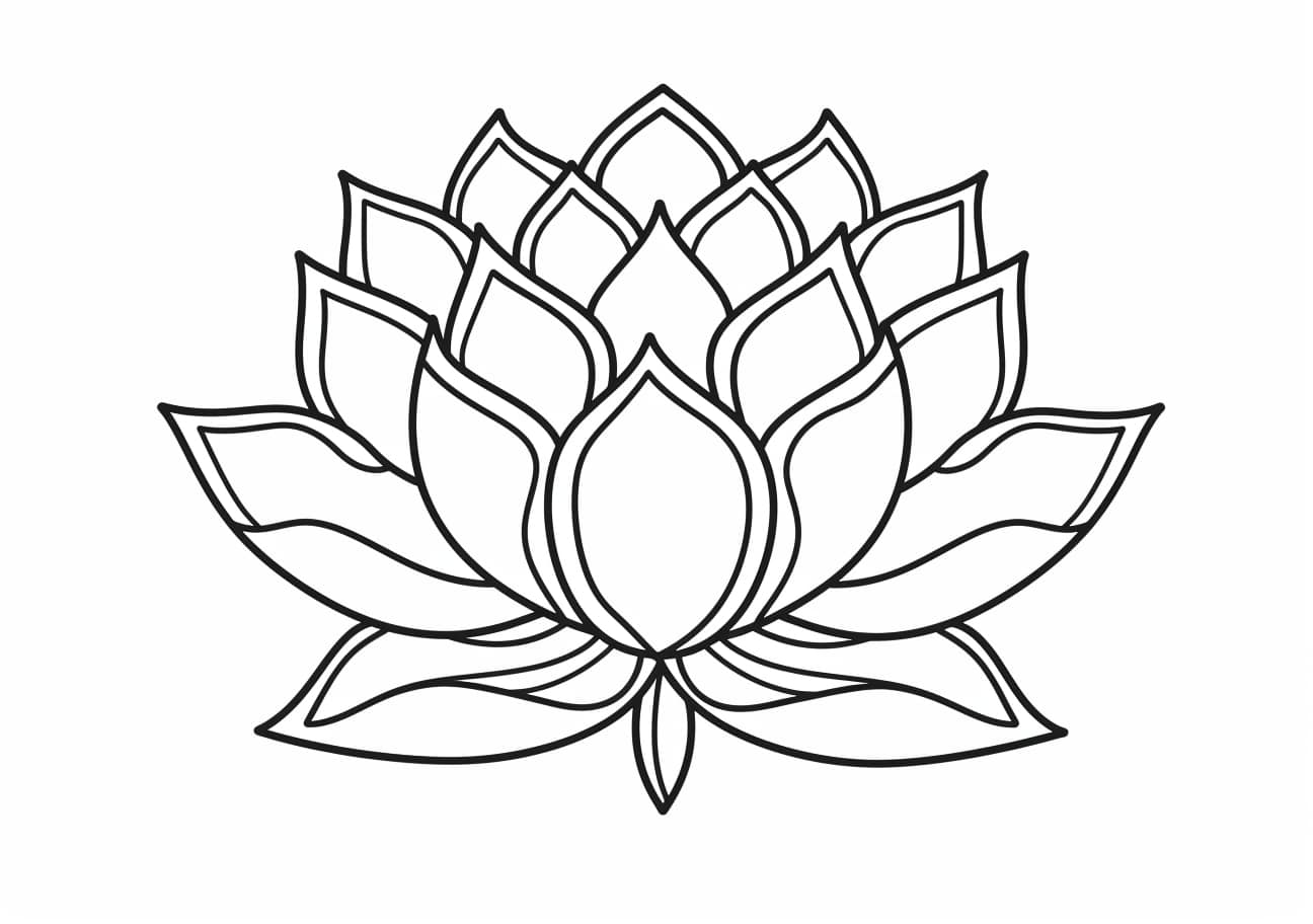 Lotus Mandala Ideas, Simple Lotus mandala coloring