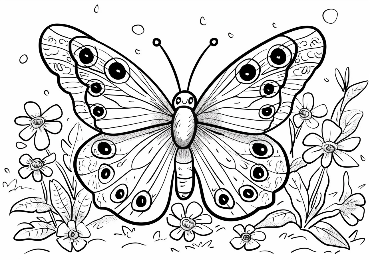 Butterfly Coloring Pages, Happy butterfly