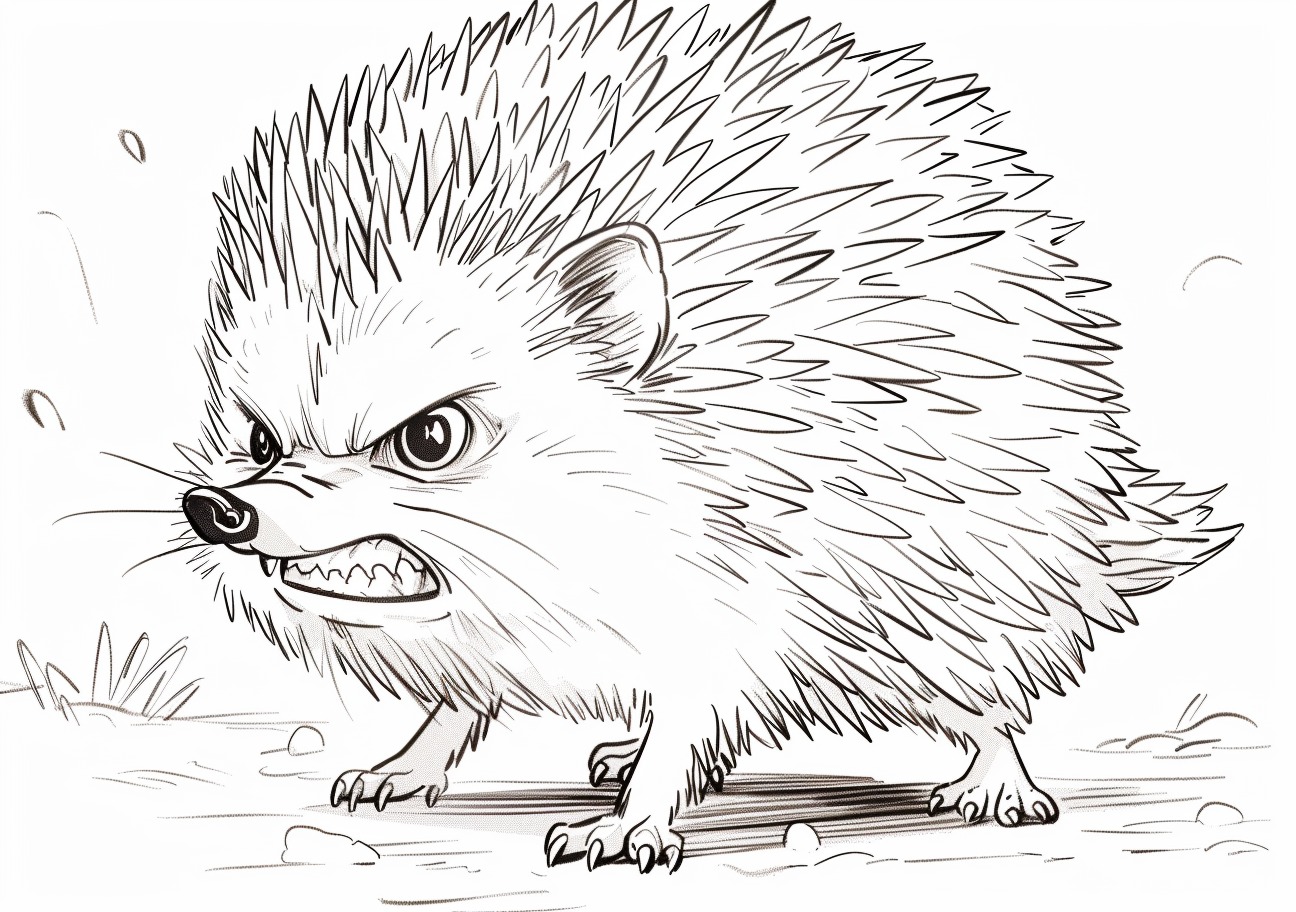 Hedgehog Coloring Pages, Hedgehog angry