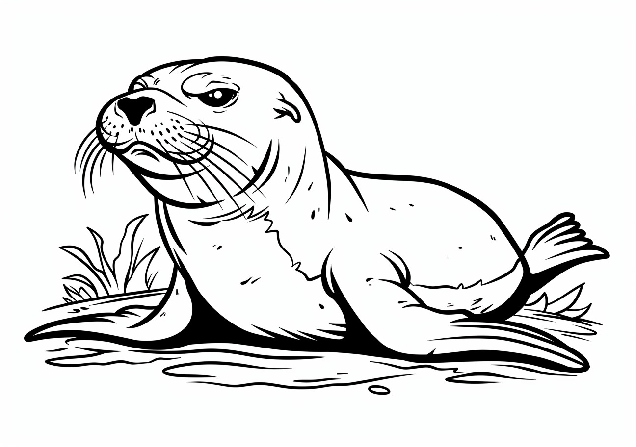 Seal Coloring Pages, Angry Seal