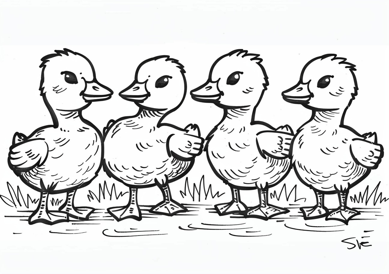 Geese Coloring Pages, Kawaii geese