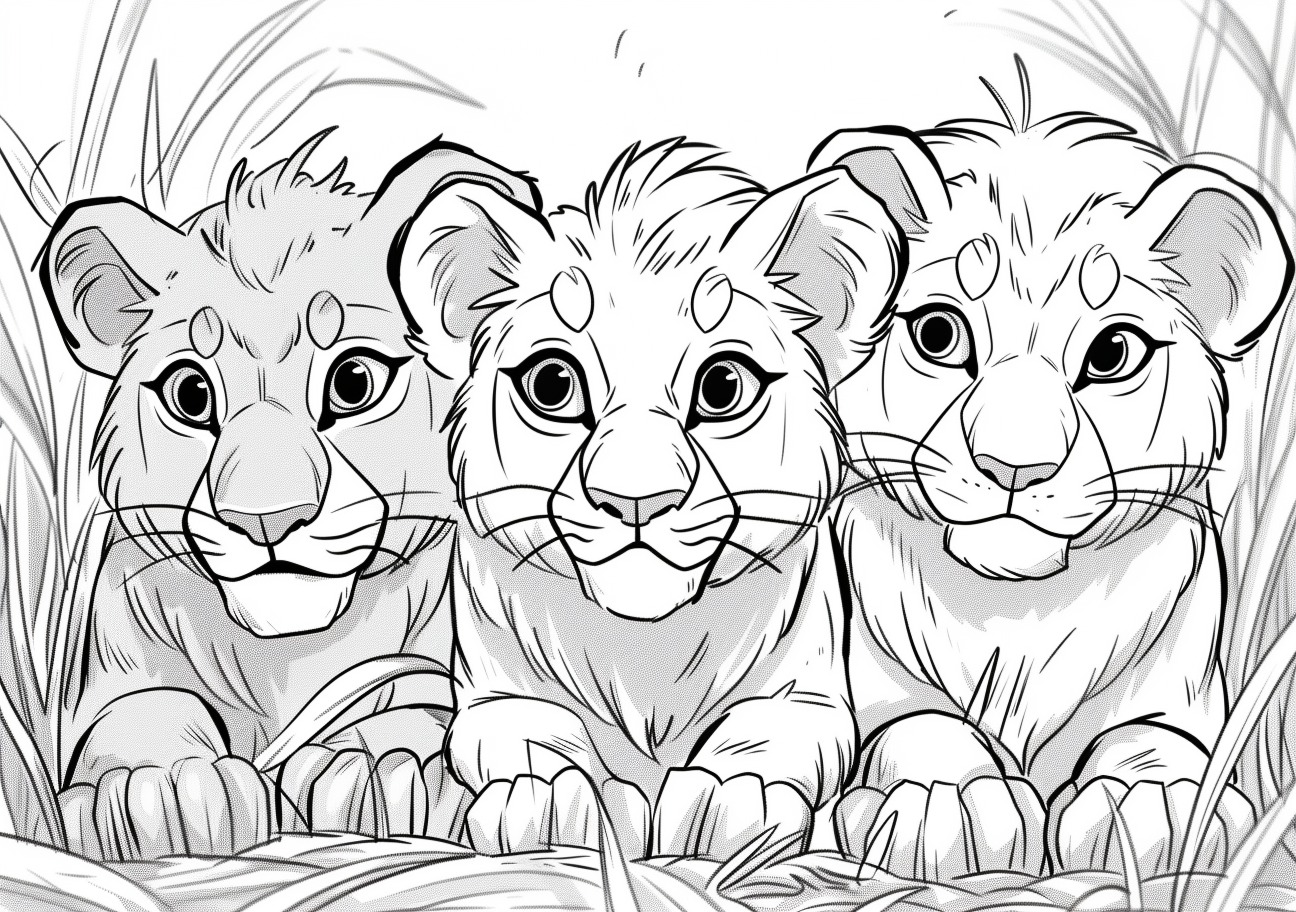 Big Cats Coloring Pages, Big Cats sitting