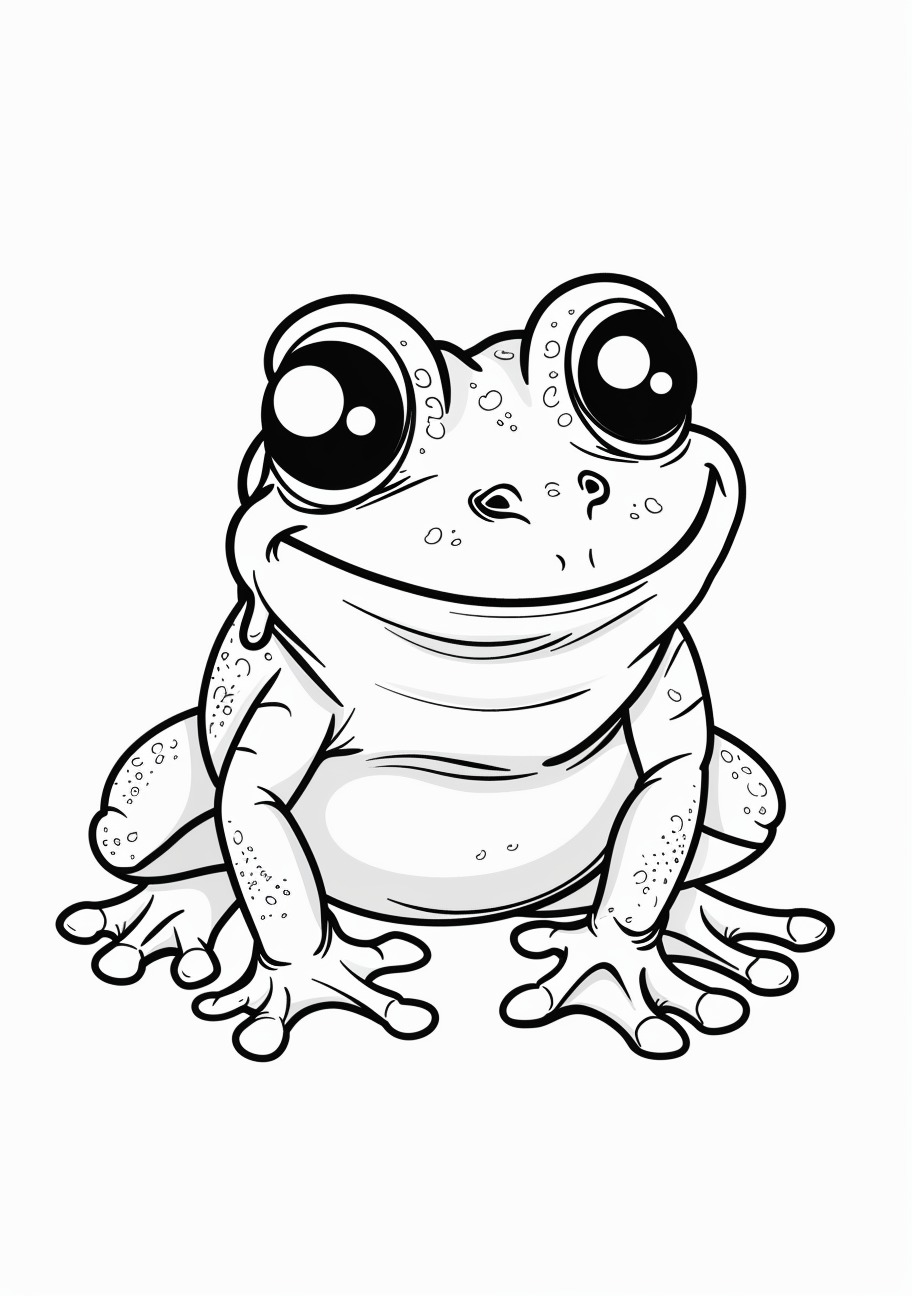 Frog Coloring Pages, Cartoon frog