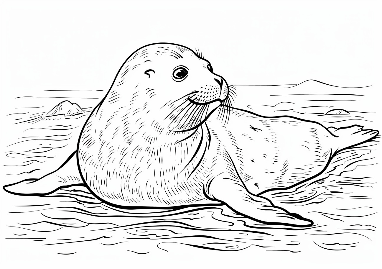 Seal Coloring Pages, Cute Seal