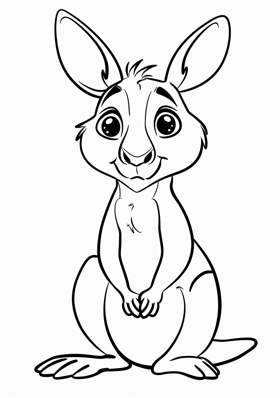 Kangaroo Coloring Pages, Carton kangaroo