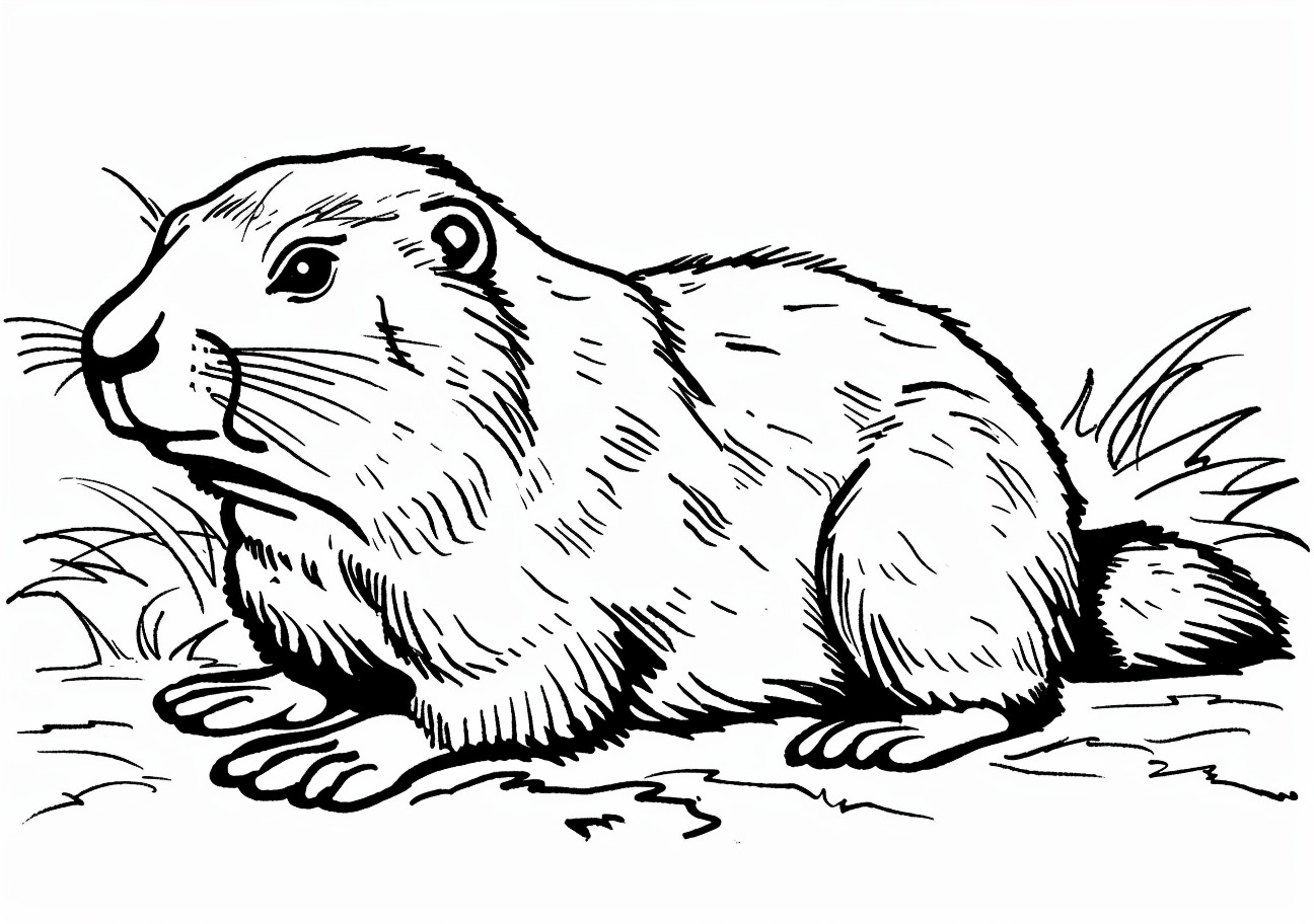 Groundhog Coloring Pages, Sad groundhog