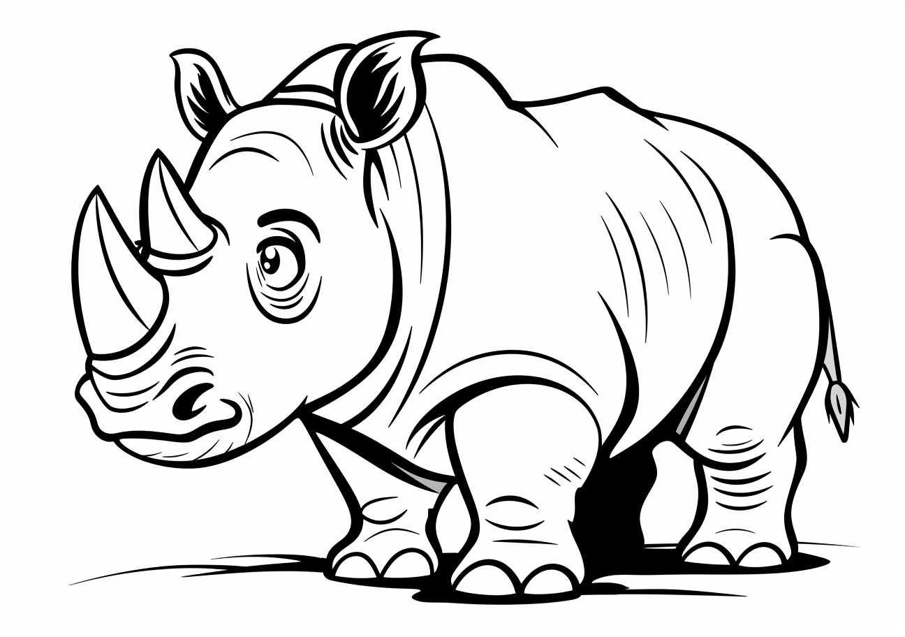 Rhino Coloring Pages, Sad Rhino