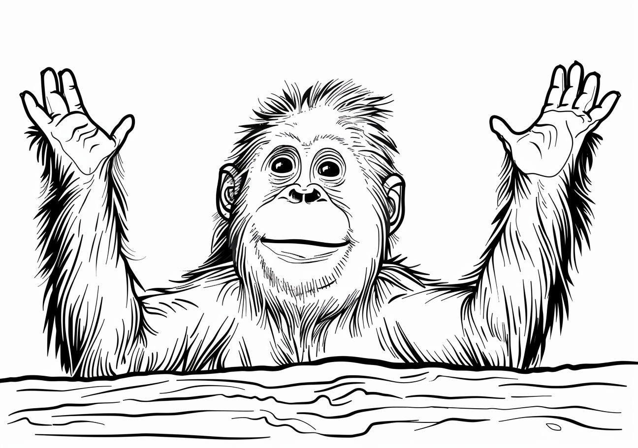 Orangutan Coloring Pages, Orangutan happy