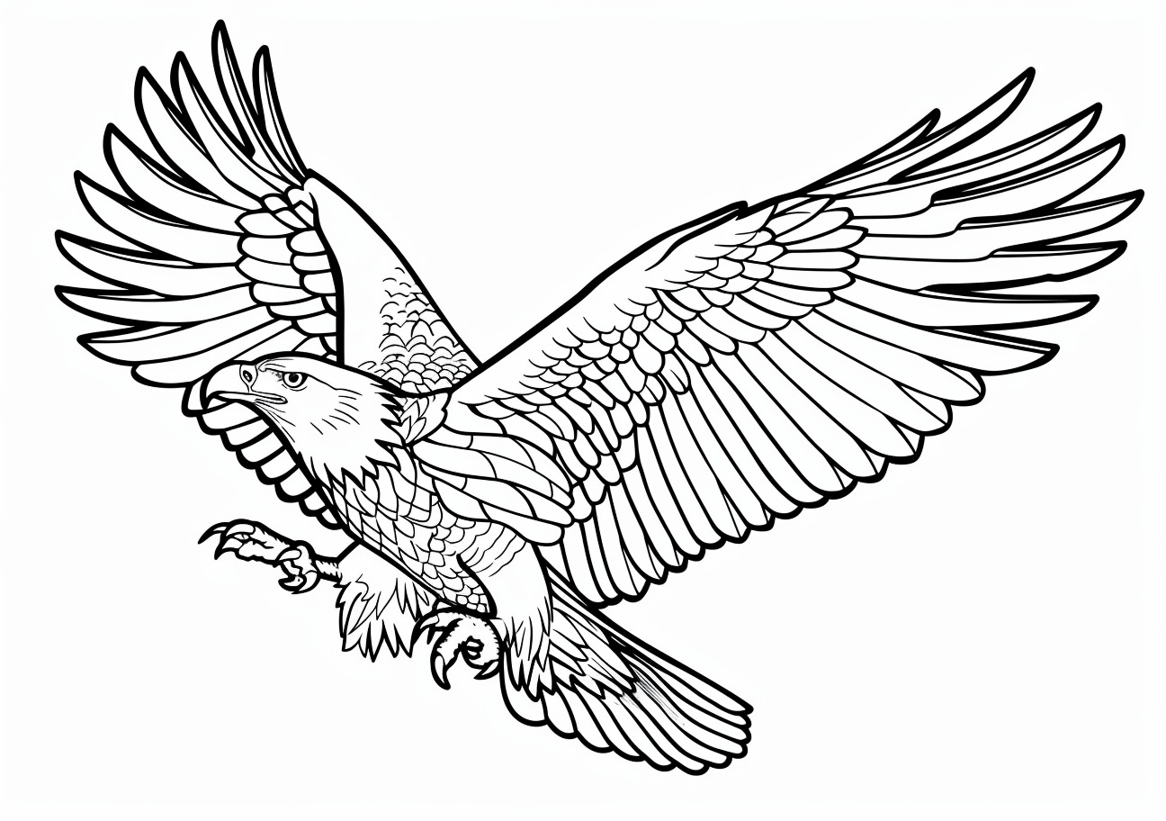 Eagle Coloring Pages, Cartoon eagle flying