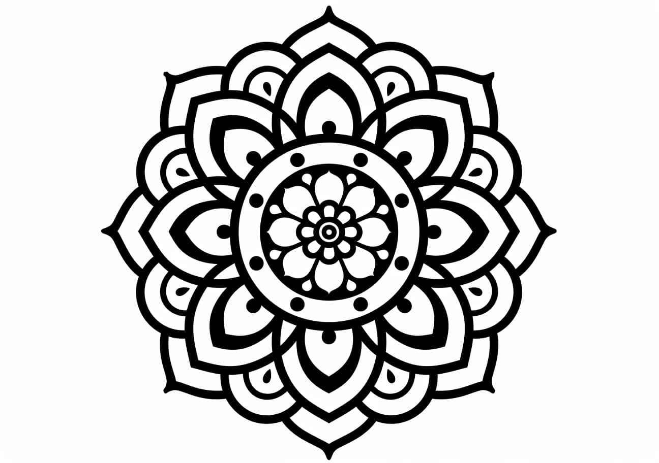 Buddhist Mandala Coloring Pages, Buddhist mandala