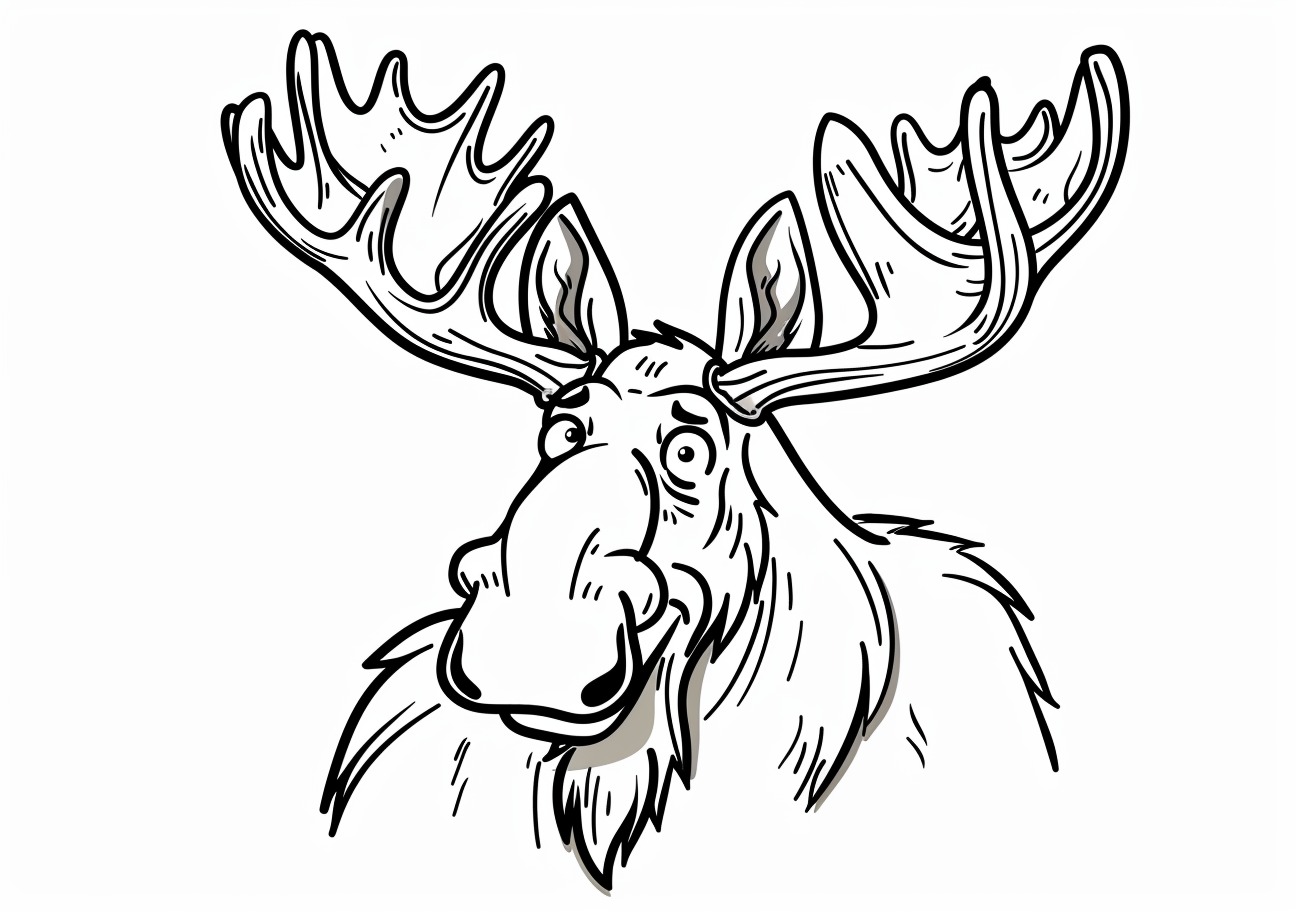 Moose Coloring Pages, Moose smiling