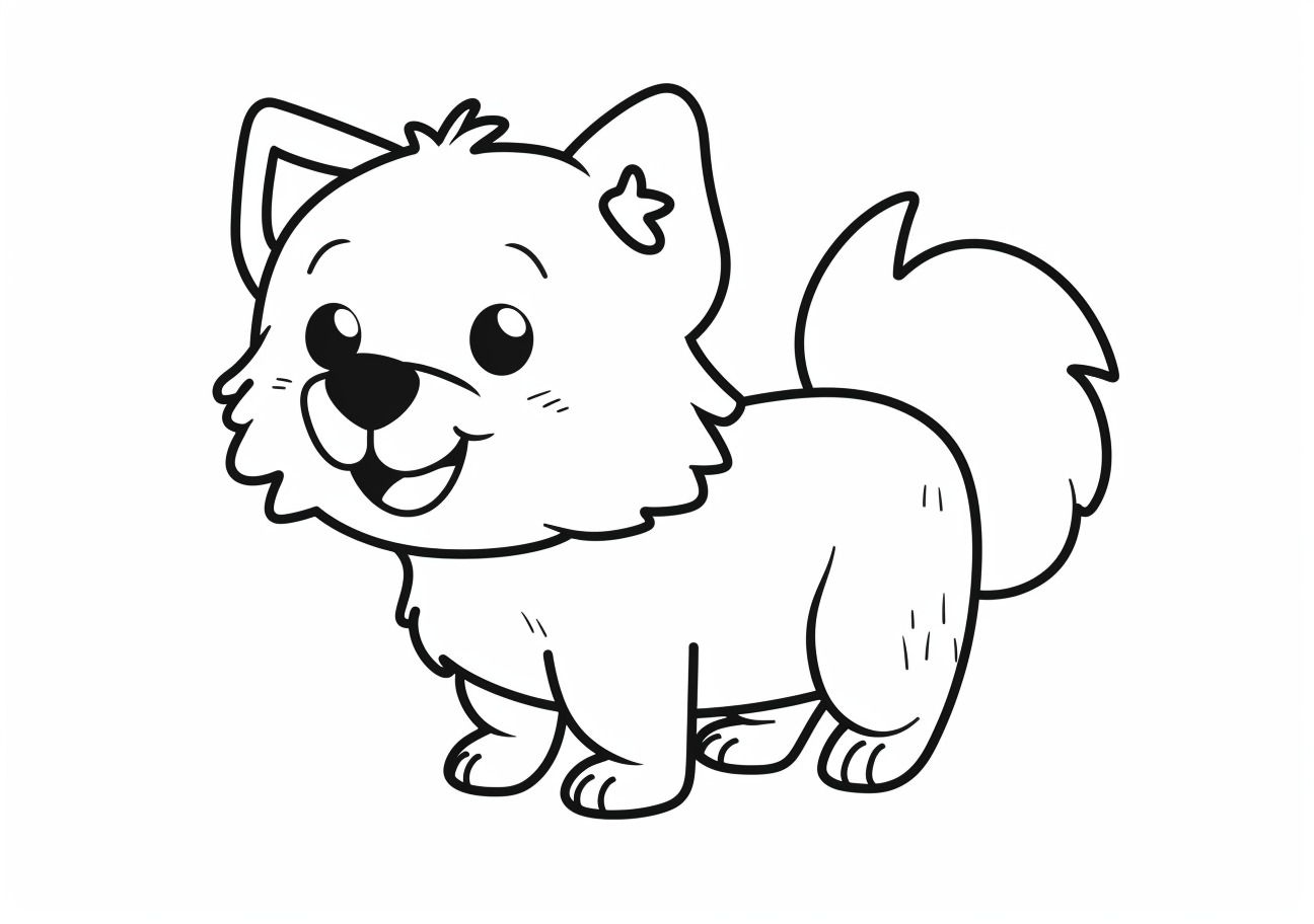 Cute dog Coloring Pages, Cute dog cartoon style