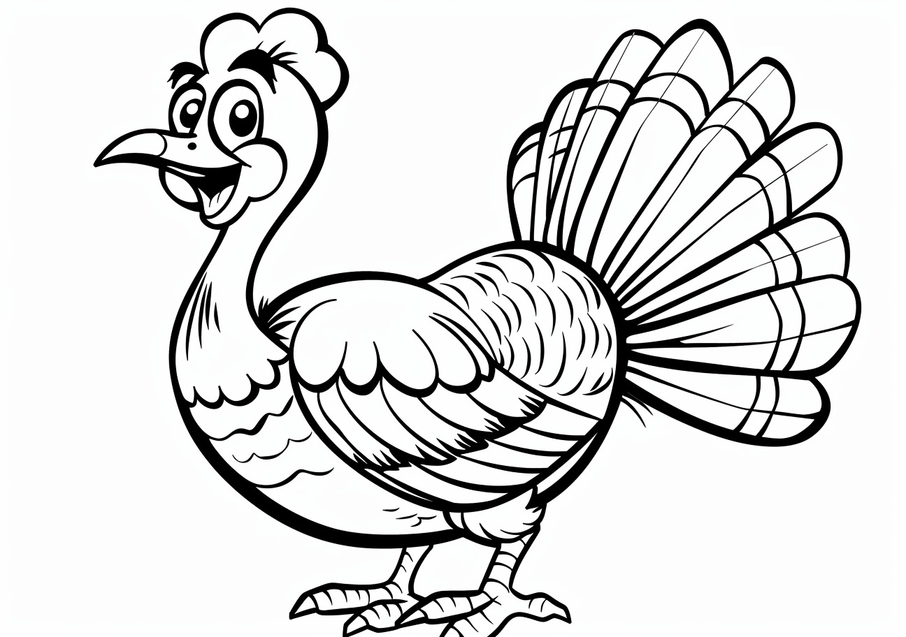 Turkey Coloring Pages, Cartoon turkey