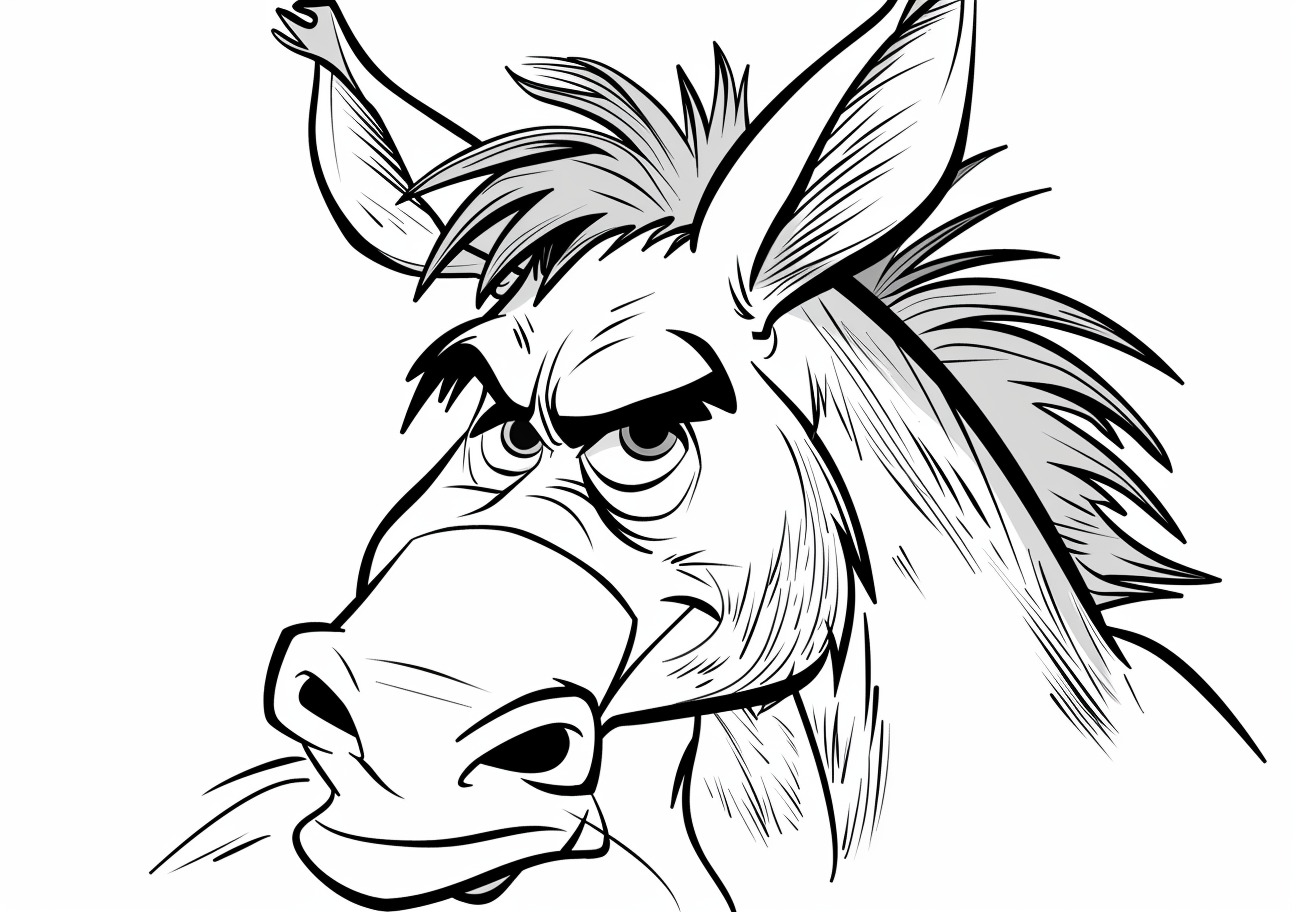 Donkey Coloring Pages, Angry donkey