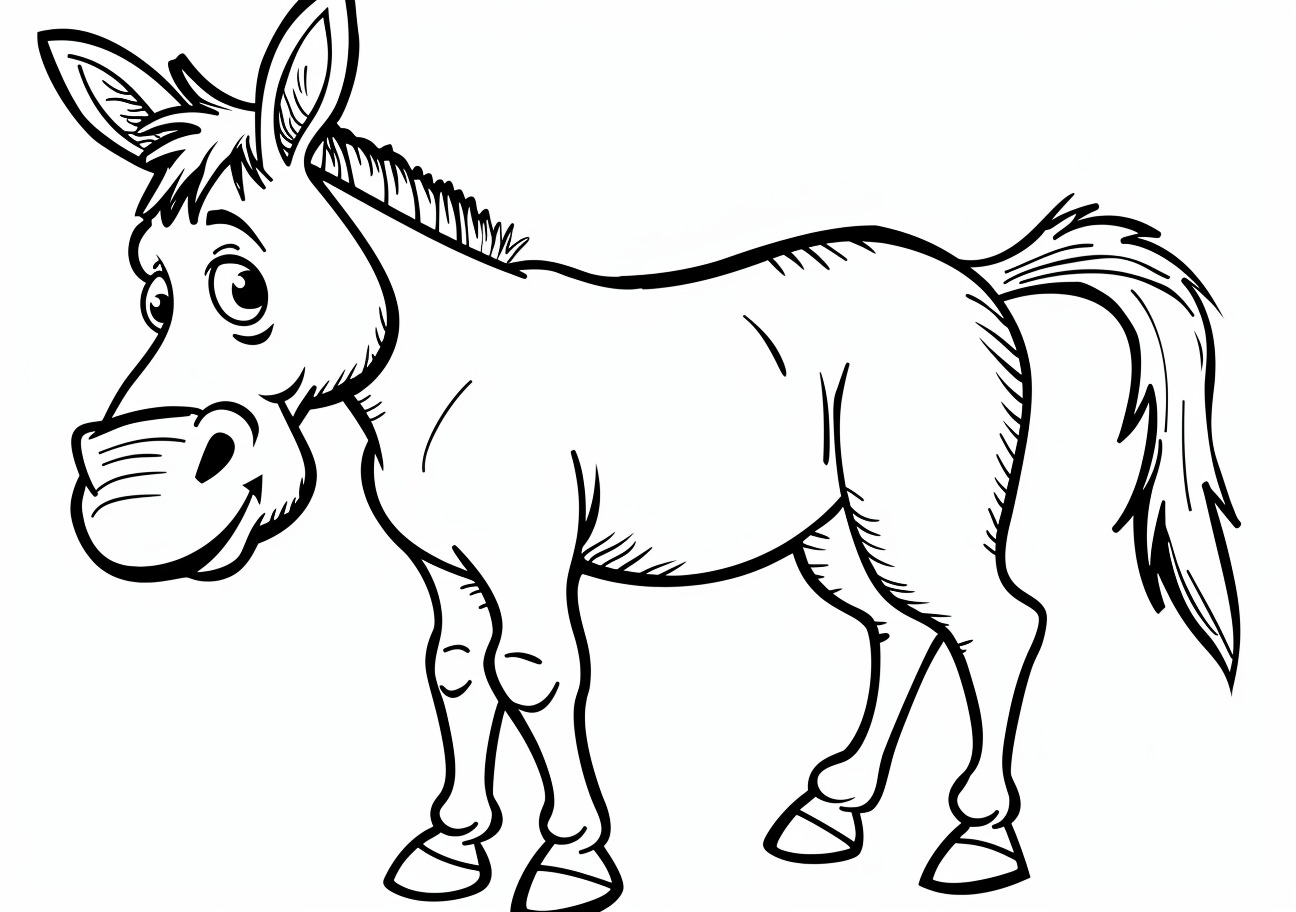 Mules Coloring Pages, Cartoon child mule