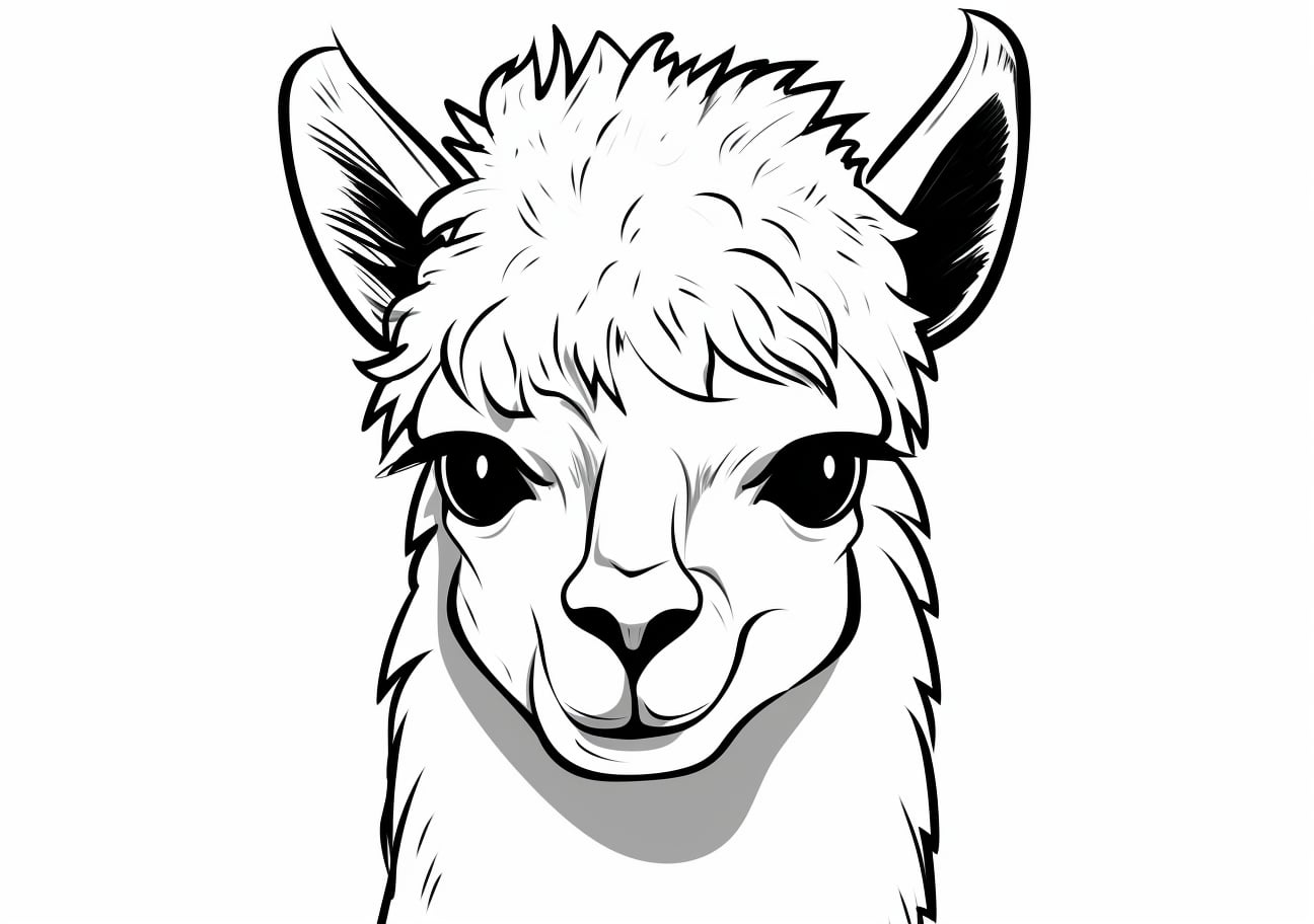 Alpaca Coloring Pages, alpaca happy face