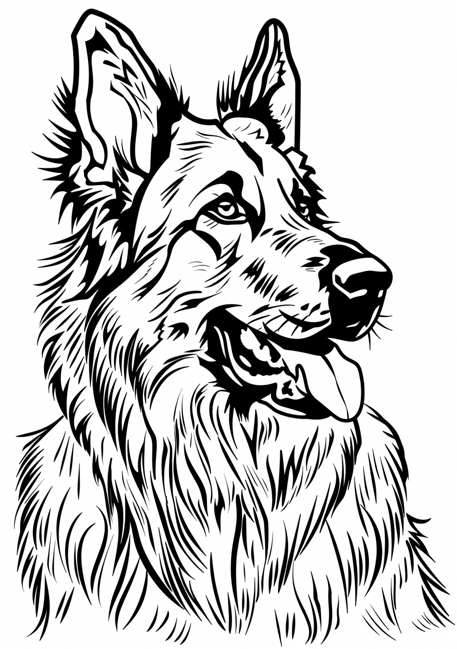 German Shepherd Coloring Pages, German Shepherd face