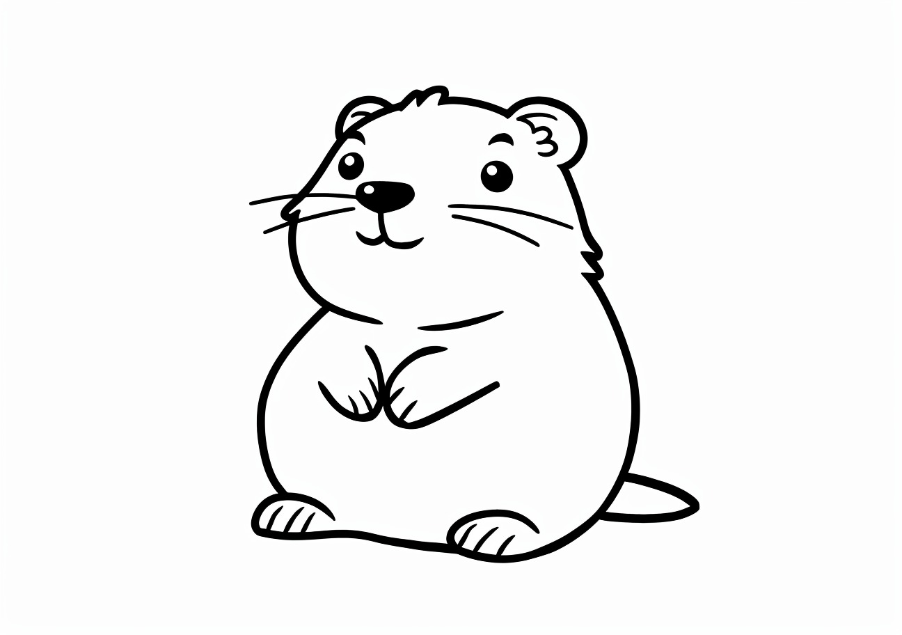 Groundhog Coloring Pages, Kawaii groundhog