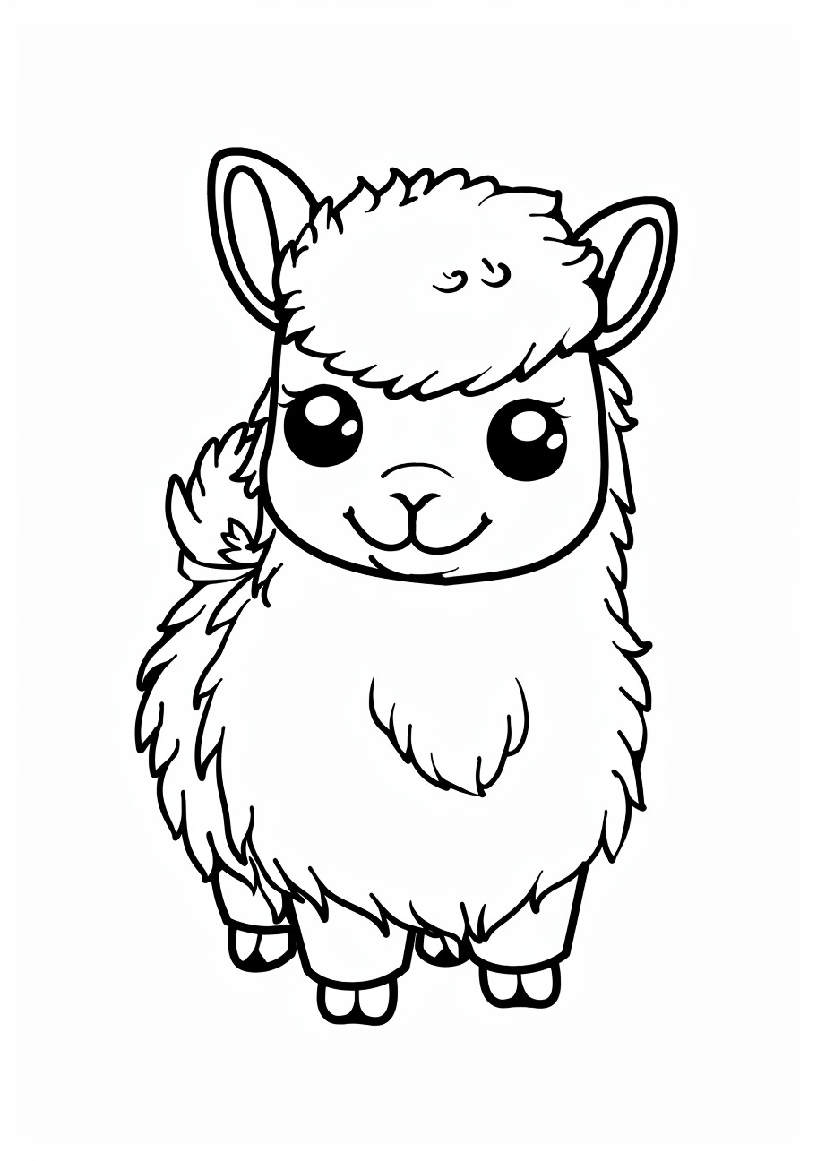 The Lama Coloring Pages, Kawaii lama