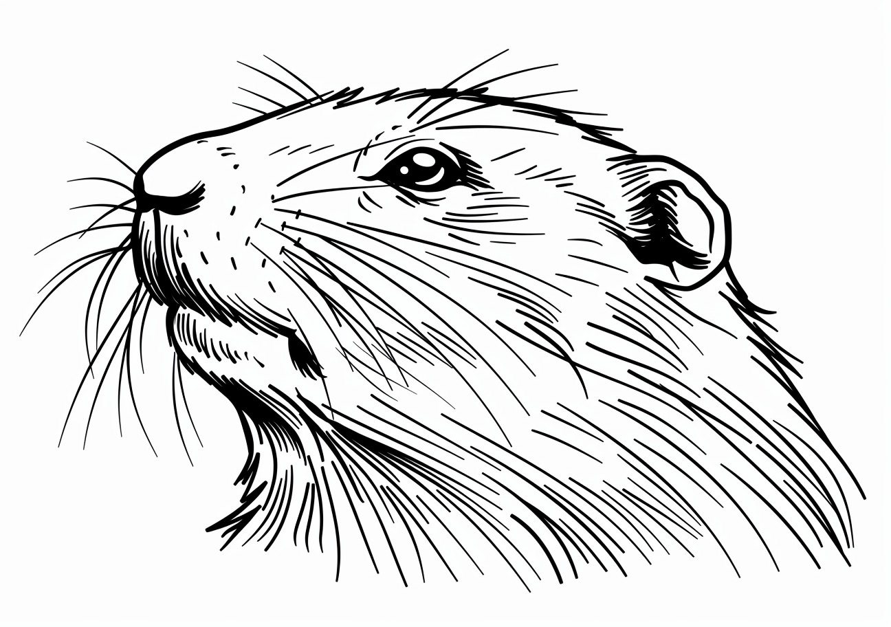 Groundhog Coloring Pages, Groundhog face