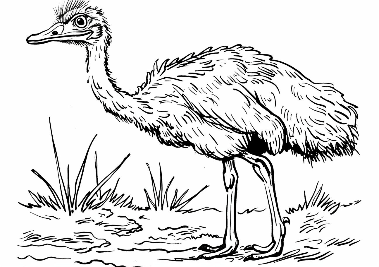 Ostrich Coloring Pages, Happy ostrich