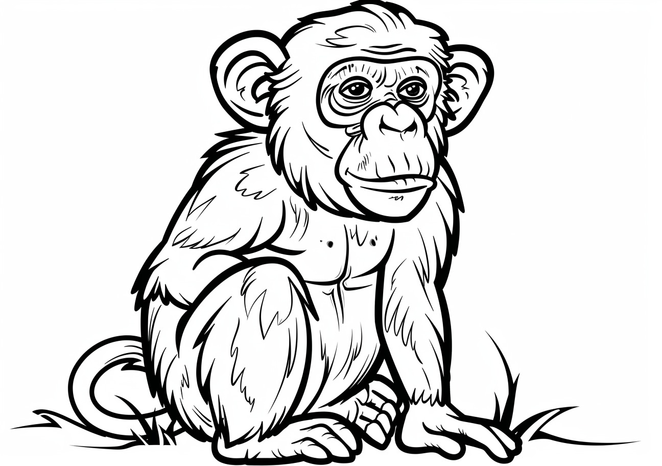 Primates Coloring Pages, Cartoon primate