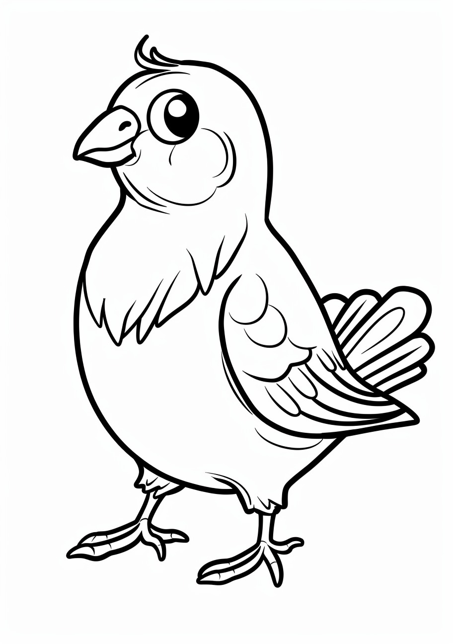 Pigeon Coloring Pages, Happy cartoon pigeon