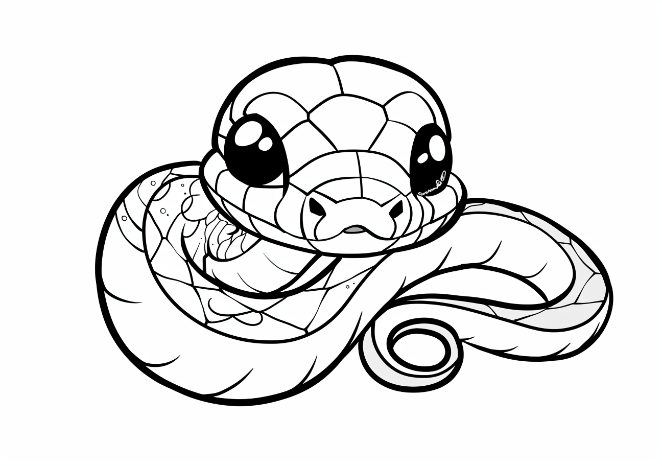 Snake Coloring Pages, Kawaii snake