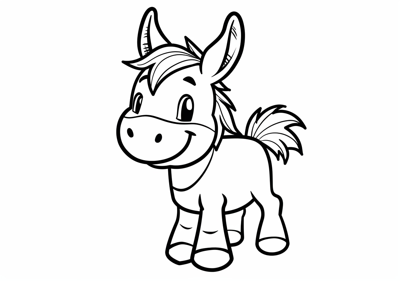 Mules Coloring Pages, Kawaii mule