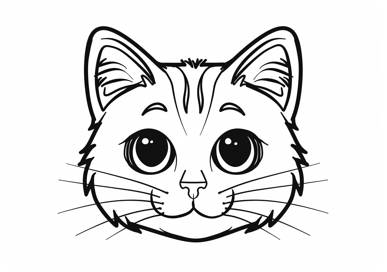 Cute Cat Coloring Pages, cute kitten face