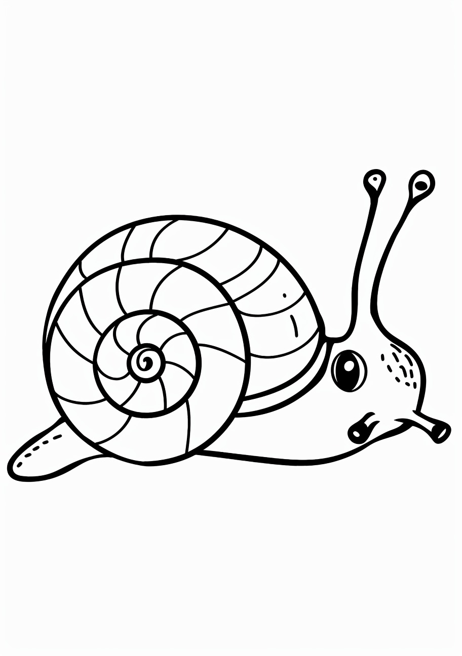 Aquatic Animals Coloring Pages, Easy snail