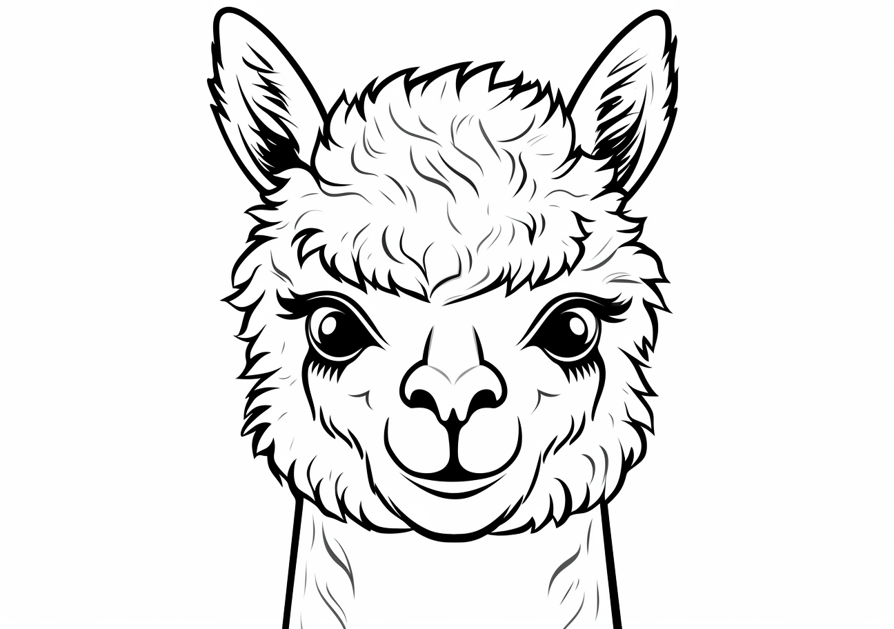 Alpaca Coloring Pages, Cute Alpaca