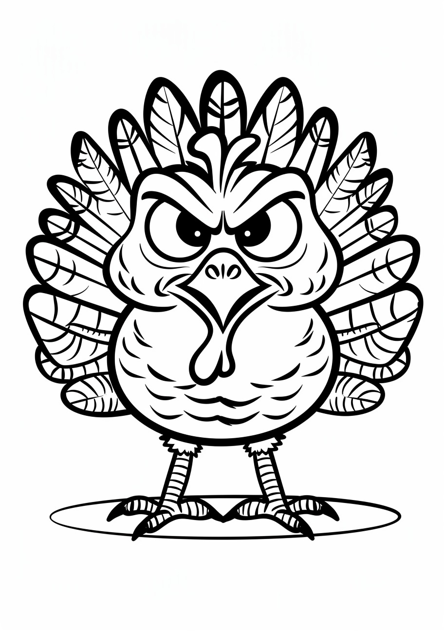 Turkey Coloring Pages, Angry turkey