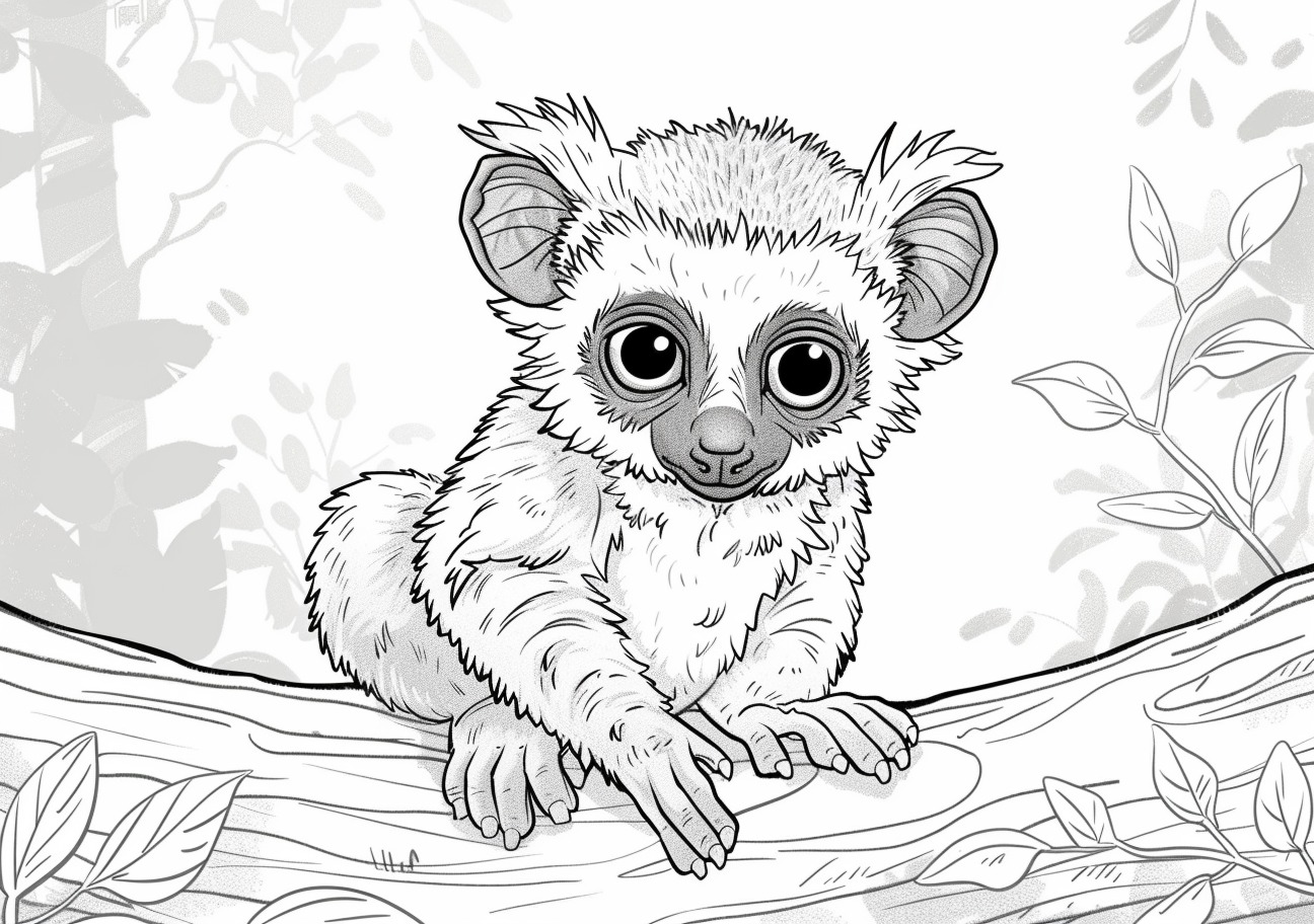 Lemur Coloring Pages, Child lemur