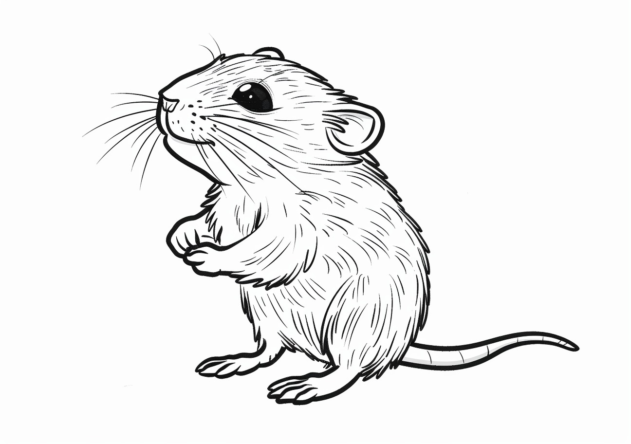 Rat Coloring Pages, Cute rat