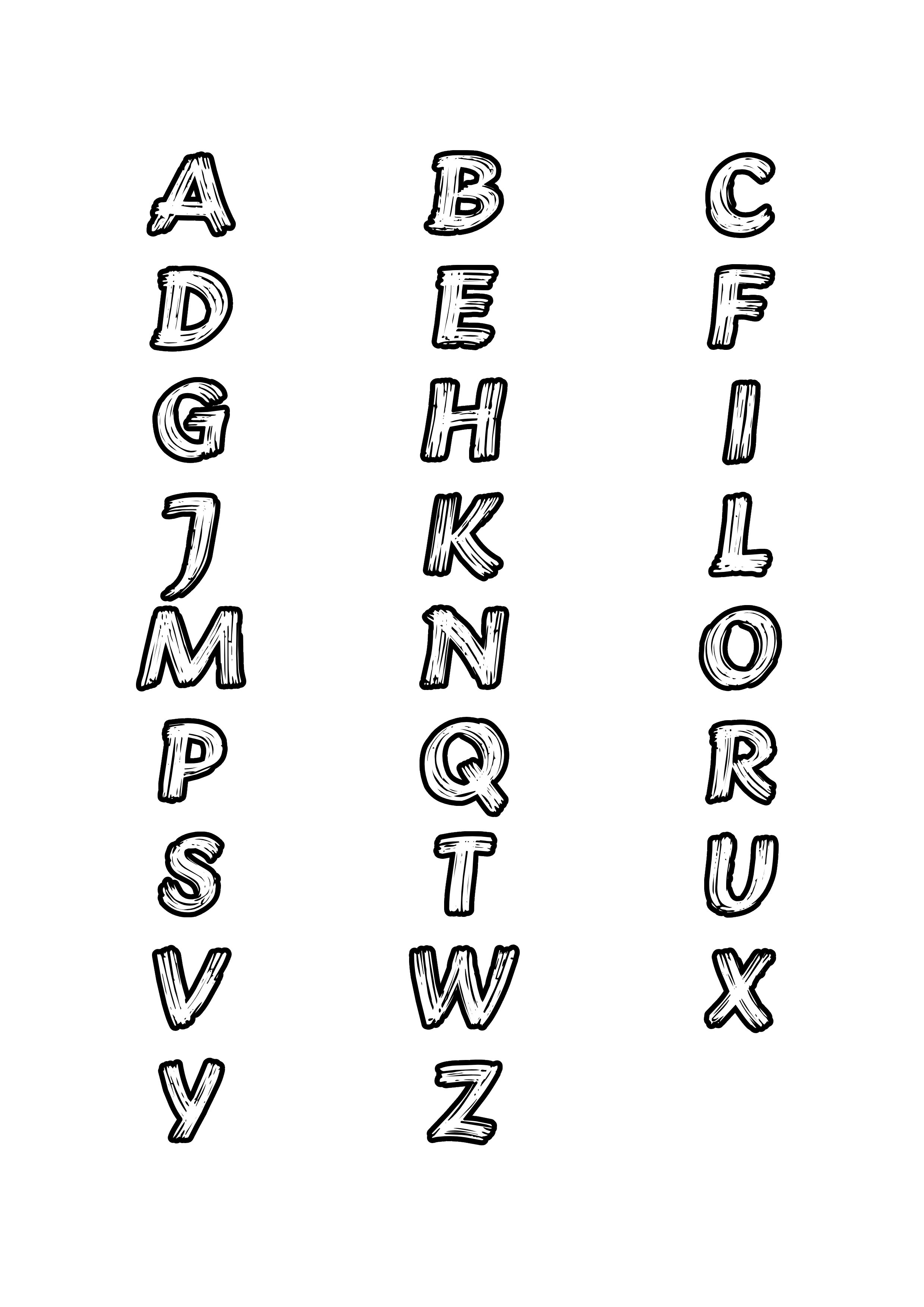 Alphabet Coloring Pages, big letters from alphabet