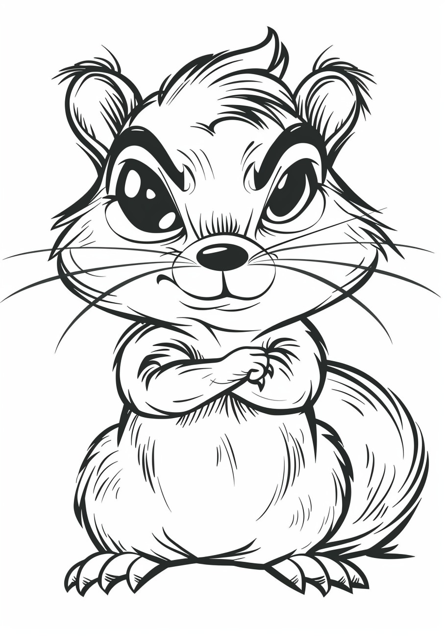 Squirrel Coloring Pages, Angry squirrel