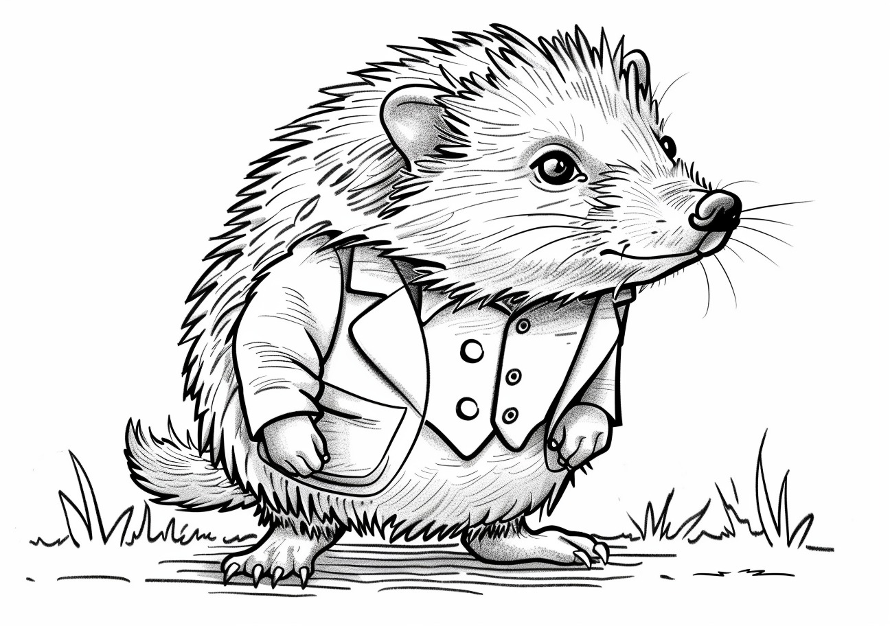 Hedgehog Coloring Pages, Hedgehog godfather