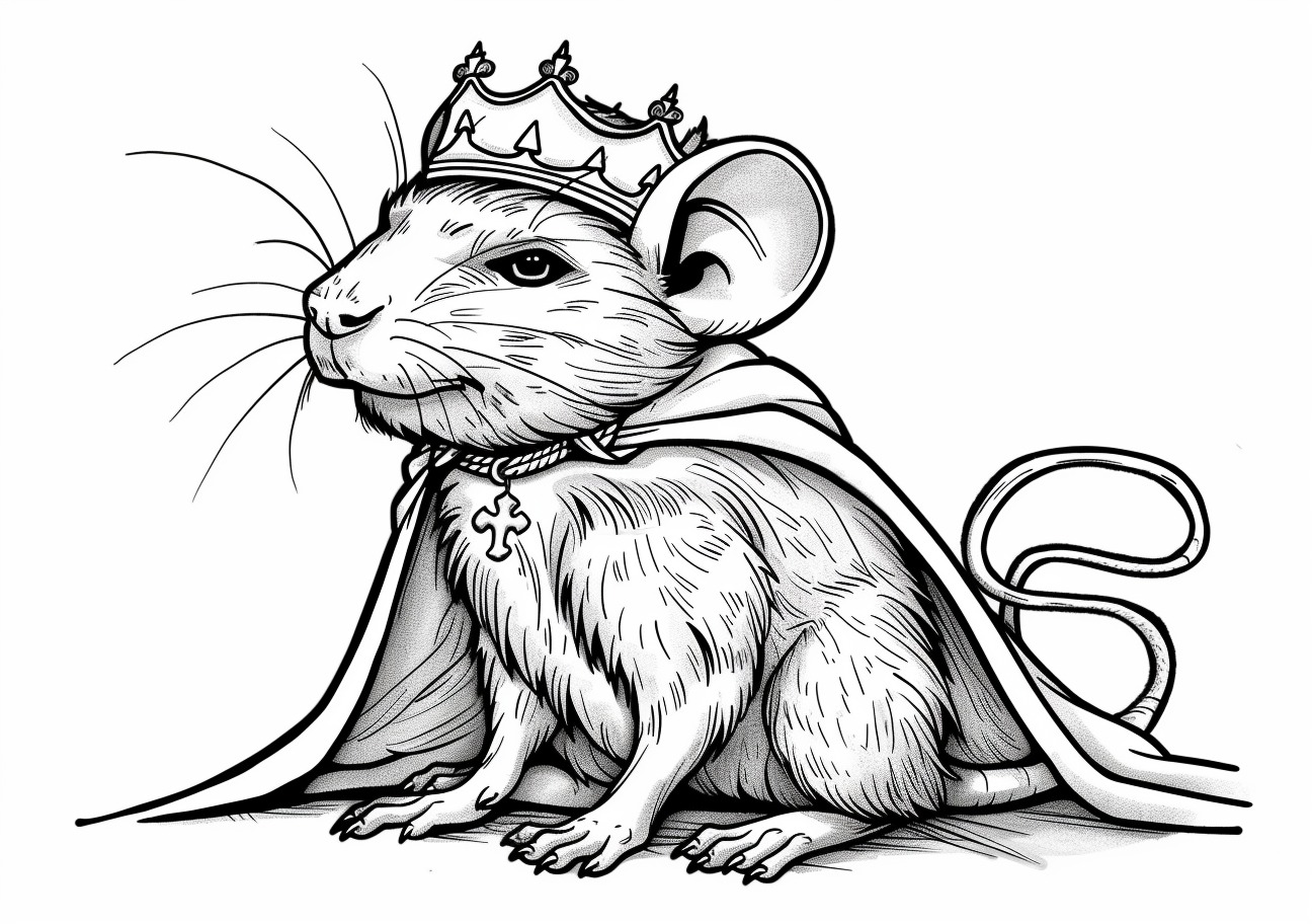 Rat Coloring Pages, Rat King