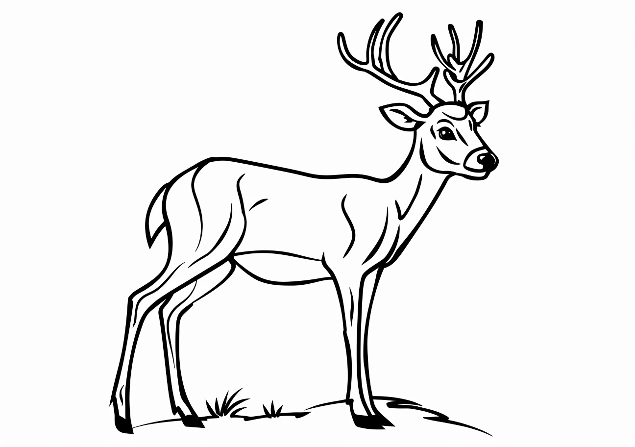 Deer Coloring Pages, Cartoon Deer