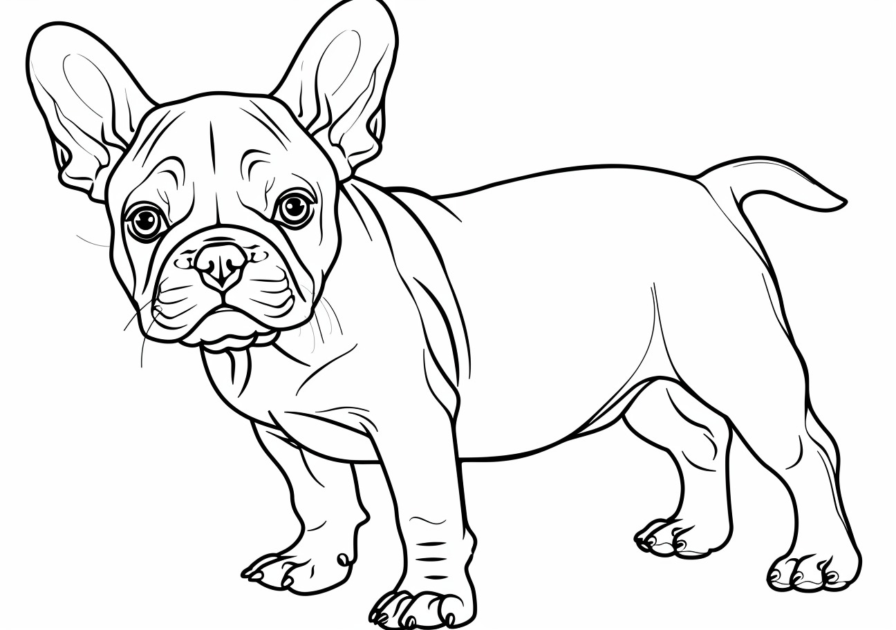 French Bulldog Coloring Pages, Cute French Bulldog